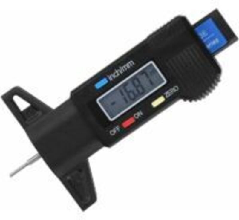 Digitales Reifentiefenmessgerät, Profiltiefenmesser, 0-25 mm metrisch/imperiales LCD-Display, Batterie nicht enthalten, ...