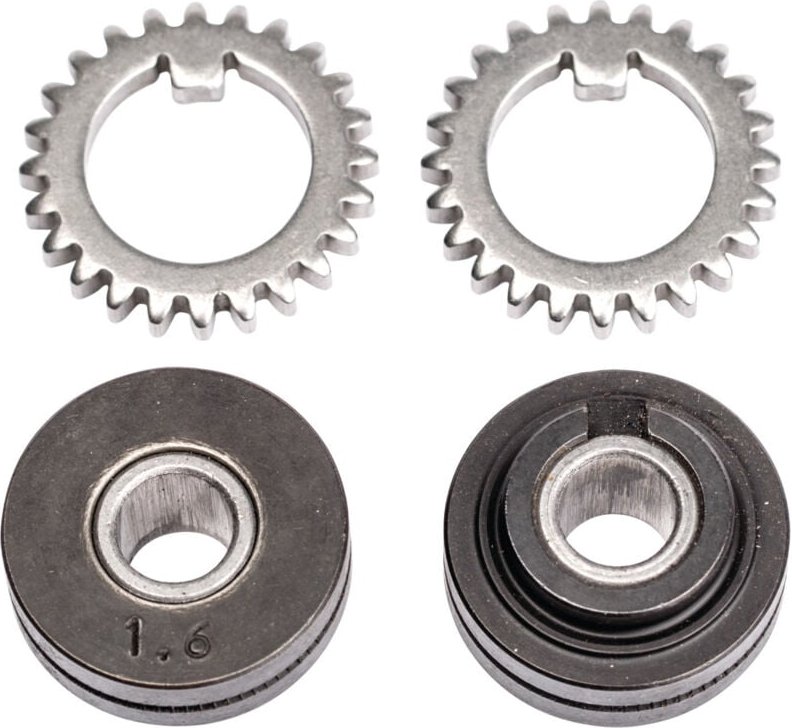 SCHWEIßKRAFT 1033618 Förderrollenpaar mit Zahnkranz für Röhrchendraht 1,8 – 2,4