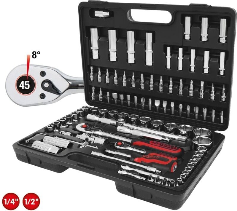 Ks Tools 1/4+1/2 CHROMEplus Steckschlüssel-Satz, 96-tlg