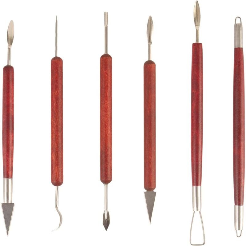 Doppelseitiges Modellierwerkzeugset für lufttrocknenden Polymerclay, 6-teiliges Set, professionelle Keramikmodellier- un...