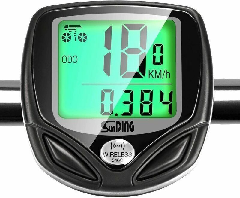 Kabelloser Fahrradcomputer, LCD-Tachometer, Hintergrundbeleuchtung, Multifunktional, Wasserdicht, Kilometerzähler, Schwa...