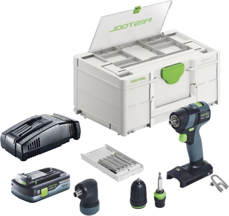 Festool TXS 18-Basic-Set Akku Bohrschrauber 18 V 40 Nm Brushless + 1x Akku 4,0 Ah + Schnellladegerät + Systainer