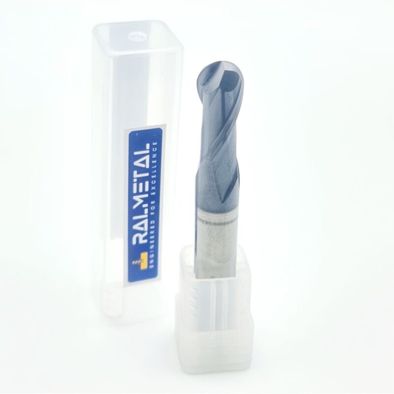 VHM-Kugelkopffräser - Fi8 R4 x 16 x 60 mm - 45 HRC