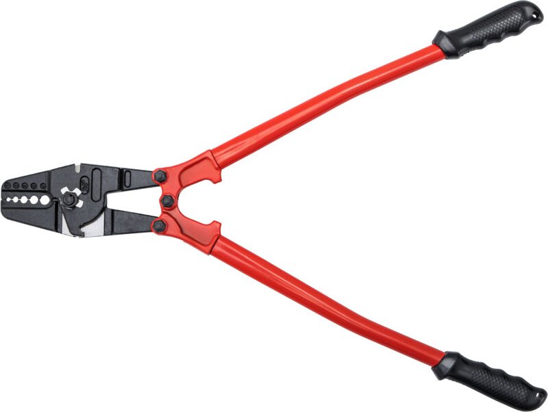 Mophorn - 24 Zoll Hand-Swager-Crimpzange, 5 Mulden, 1/16 bis 3/16 Zoll, für ovale Hülsen und Anschlaghülsen aus Kupfer u...