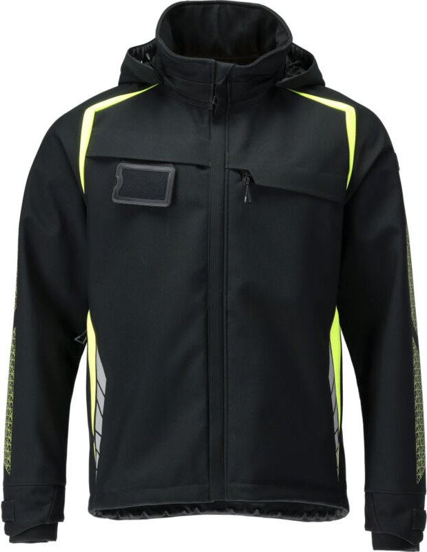 Softshelljacke with hood accelerate safe 23002-246 Gr. 3XL black/hi-vis yellow - Mascot