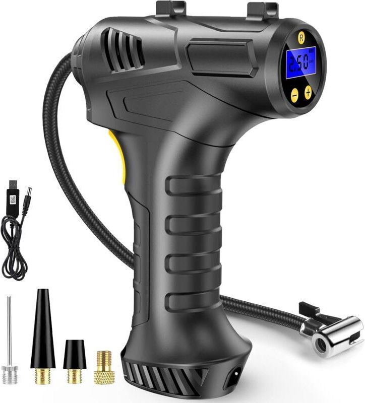 Kabelloser Reifenfüller mit Kompressor, 12-V-USB-Akku, 150 PSI tragbare Autoreifenpumpe, digitale elektrische Reifenpump...
