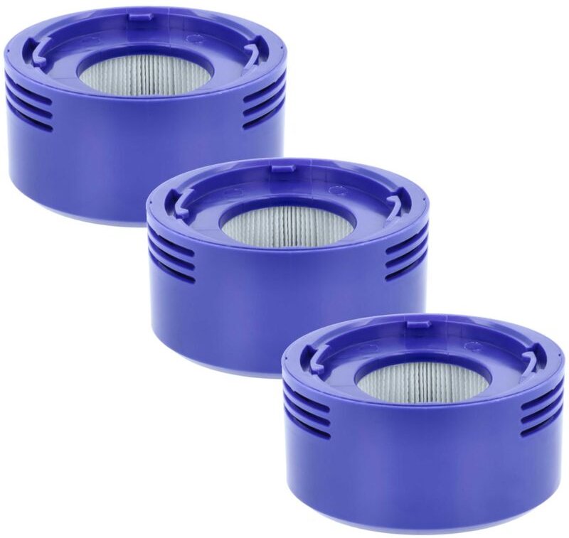 3x Staubsaugerfilter kompatibel mit Dyson V8, V8 Absolute, V8 Absolute +, V8+ Staubsauger - HEPA-Nachmotor-Filter Weiß L...