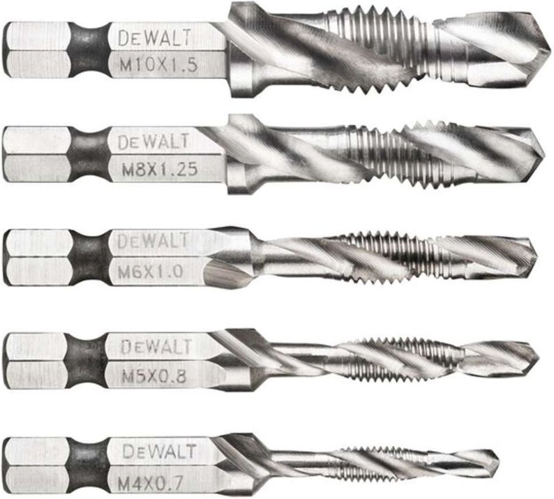 156 mm Gewindebohrer mit Sechskant-Aufnahme - 5 Stück - DT50060-QZ - Dewalt