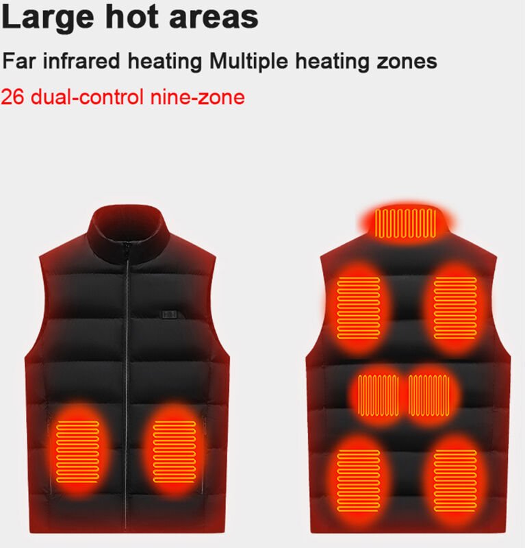 USB-beheizte Weste für den Außenbereich, flexible elektrische Thermokleidung für den Winter, warme Kleidung zum Angeln u...