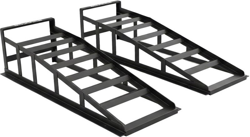 Stratos - Paar Auffahrrampen zum Anheben von Fahrzeugen bis 2,5 Tonnen, Fahrzeugwartung, aus schwarzem Stahl