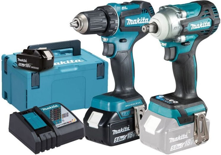 Kit DLX2452TJ (DDF485 + DTW300 + 2 x 5,0 Ah + DC18RC + makpac 3) - Makita