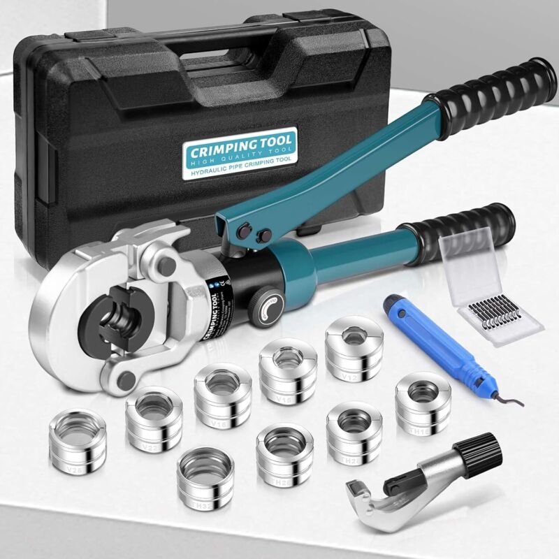 Profi Presszange Kupferrohr CR V-Kontur und TH-Kontur mit Rohrabschneider, Handpresszange Kupferrohr Presszange Verbundr...