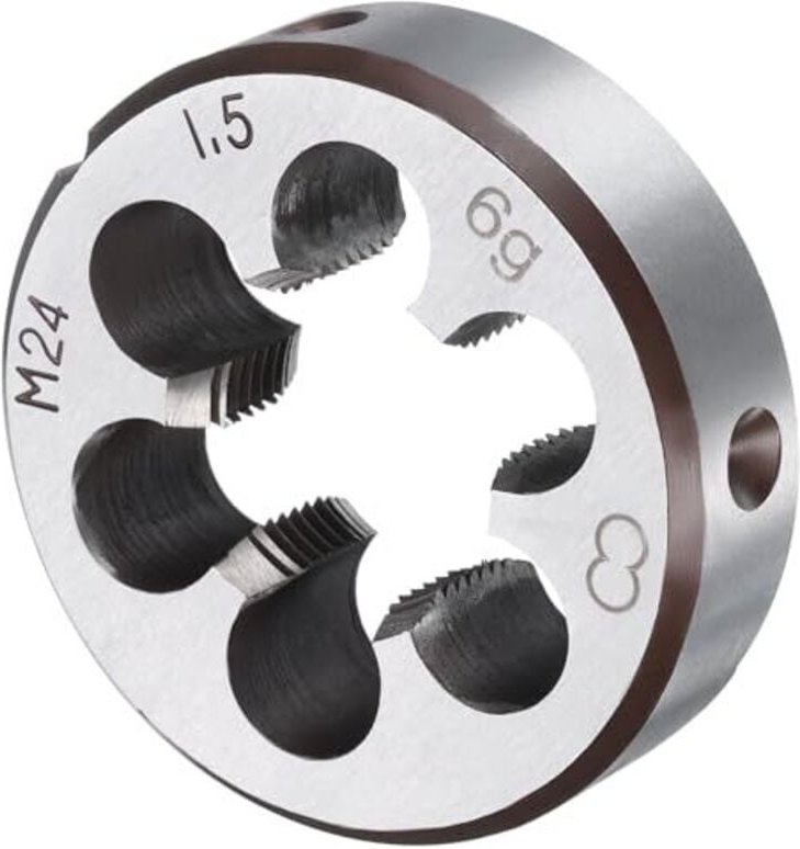 Runde Gewindeschneidkluppe M24 x 1,5 Metrisches Gewinde Rechtsschneidendes Schneideisen, Legierter Werkzeugstahl Gewinde...