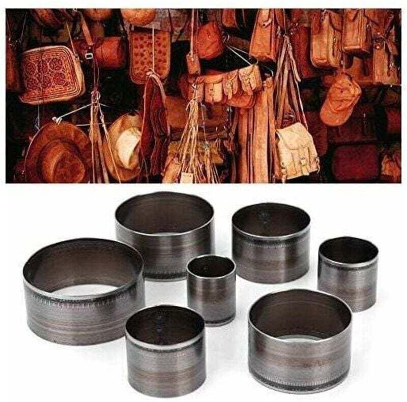 Runder Lederschneider, 7-teiliges Lederschneidwerkzeug, Hohllochstanzen-Set, manuelles Lederstanzen-Set, Lederschneider,...