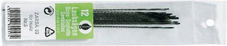 Schiessel - Laubsägeblatt Zarsa rund für Holz und Kunststoff, Größe 1, 12 Stück Laubsägeblätter