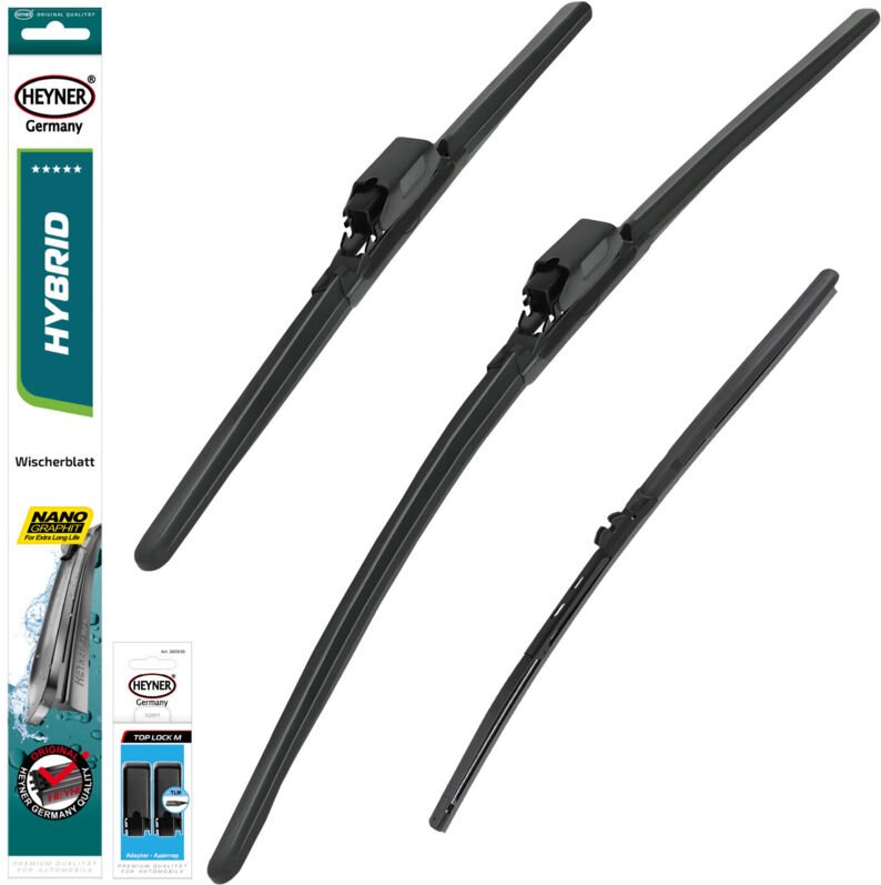 HEYNER® Scheibenwischer mit Heckwischer komp. mit MERCEDES-BENZ EQA (12.2021 - 03.2026) HYBRID Flachbalkenwischer