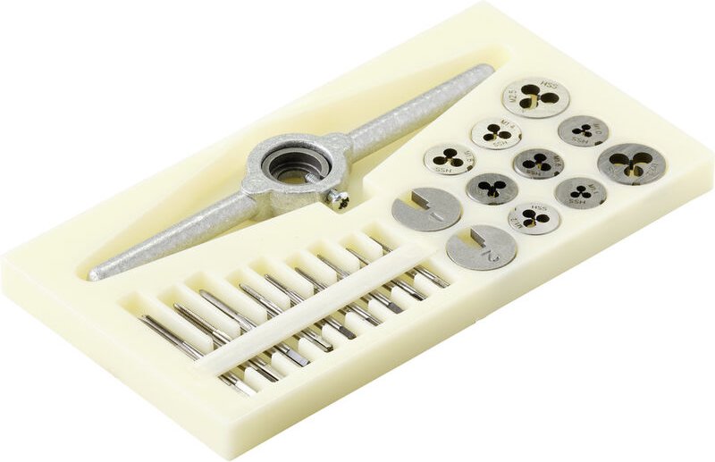 TO-7106694 Einschnittgewindebohrer-Set 30teilig hss M1, M1.1, M1.2, M1.4, M1.6, M1.8, M2, - Toolcraft