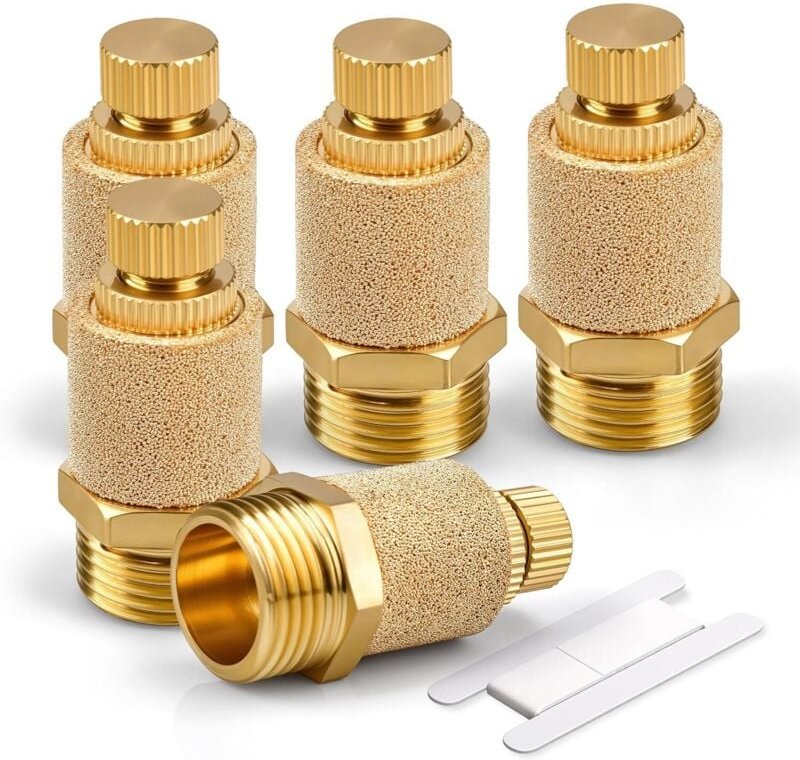 Stück pneumatische Schalldämpfer, 1/4 Zoll Außengewinde, gesintertes Messing für Auspuff