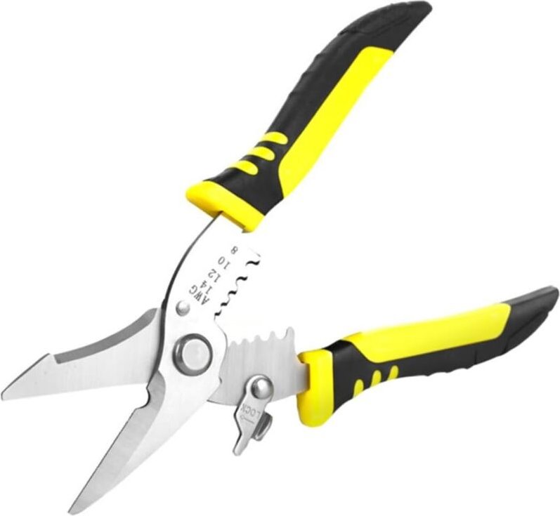 Multifunktionale Abisolierzange für Elektriker, professioneller Kabelschneider, ergonomisches, rutschfestes Griffwerkzeu...