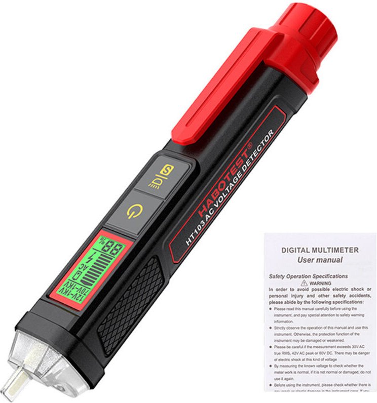 Spannungsprüfer, berührungsloser Spannungsdetektor, elektrischer Tester, 12V-/70V-1000V AC, Dual Range, LCD-Prozentanzei...