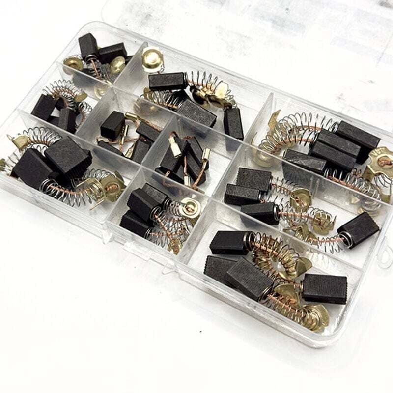 Packung mit 40 Kohlebürsten für Elektromotoren, 10 Größen, universell, für Bohrmaschinen, Maschinen, Schleifmaschinen, K...