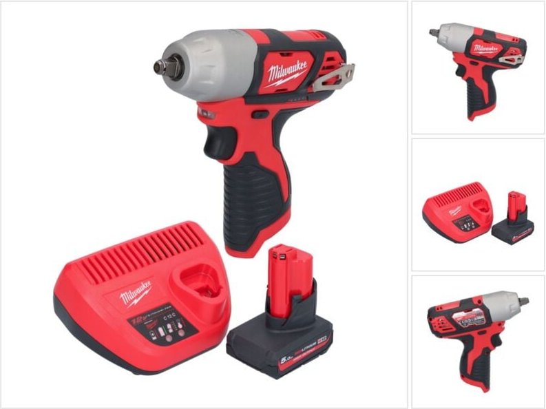 M12 BIW38-501 Akku Schlagschrauber 12 v 135 Nm 3/8˝ + 1x Akku 5,0 Ah + Ladegerät - Milwaukee