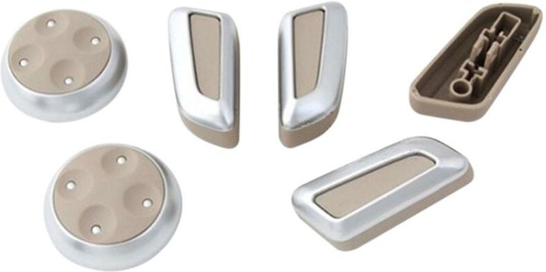 Woosien - 6 stücke Auto Innen Einstellung Taste Schalter Abdeckung Trim Ersatz Für-A4 B8 A6 C6 C7 A5 A7 Q5 q3 b