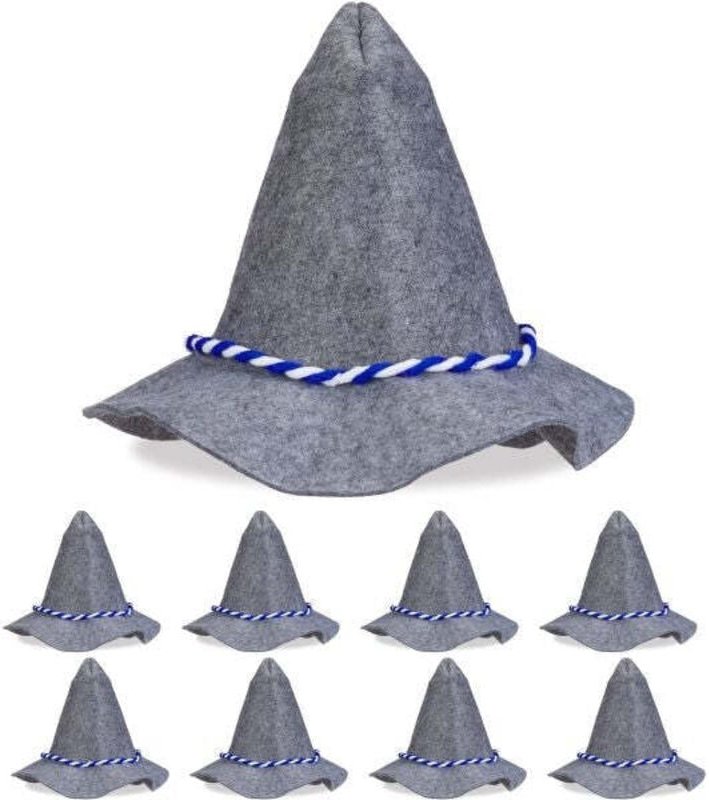 Seppelhut mit blau weier kordel im 9er set