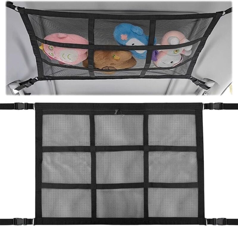 Autodach-Aufbewahrungsnetz, Auto-Organizer-Tasche, Auto-Aufbewahrung, universelles Autodach-Gepäcknetz, für die meisten ...