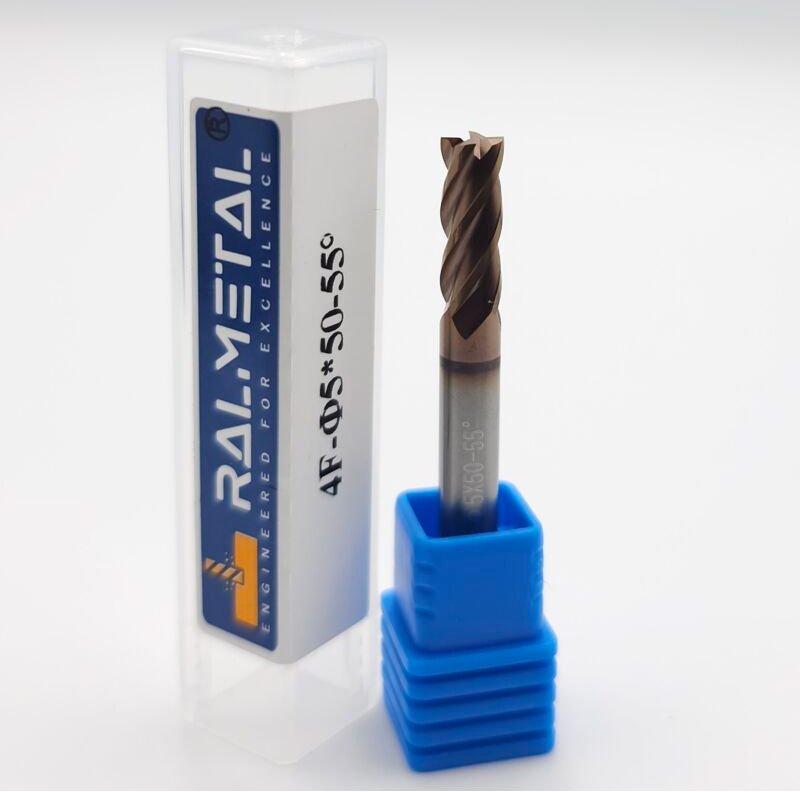 Vollhartmetall-Fräser, 4 Schneiden, 5 x 13 x 50 mm, TiSiN, 55 HRC