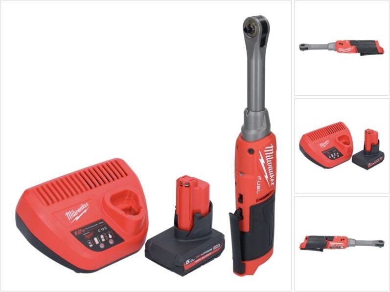 M12 FHIR14LR-501 Akku Hochgeschwindigkeits Ratsche 12 v 47 Nm 1/4' Brushless + 1x Akku 5,0 Ah + Ladegerät - Milwaukee