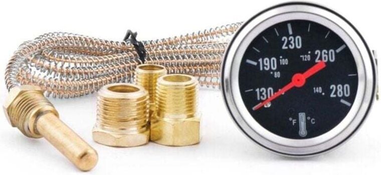 52-mm-12-V-Wassertemperaturanzeige (mechanisch) 50–140 °C (130–280 °F) mit Sensor