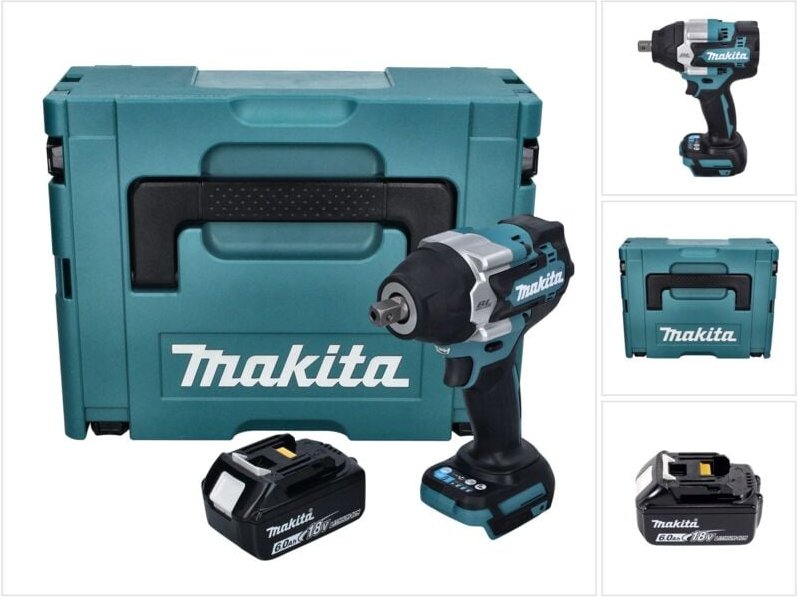 Dtw 701 G1J Akku Schlagschrauber 18 v 700 Nm 1/2' xpt Brushless + 1x Akku 6,0 Ah + Makpac - ohne Ladegerät - Makita