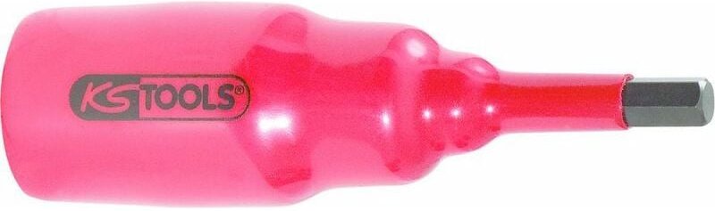 Ks Tools 3/8 Bit-Stecknuss mit Schutzisolierung für Innensechskant-Schrauben, kurz, 4 mm