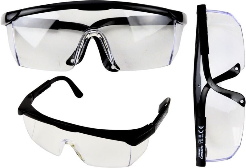 Safety glasses adjustable arms black