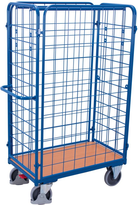 VARIOfit Paket-Vierwandwagen, hoch, seitlich vergittert Ladefläche 1000x600mm Anthrazitgrau RAL 7016