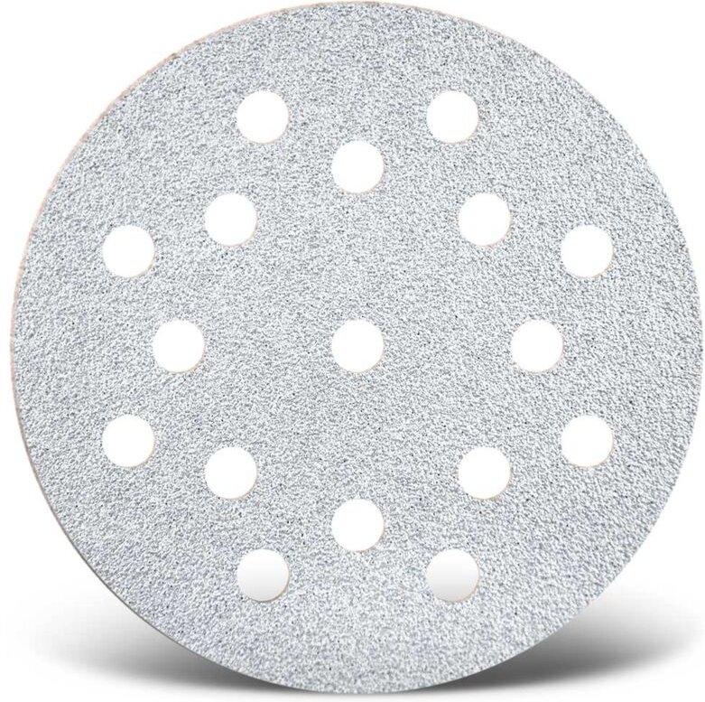 White Klett-Schleifscheiben, 125 mm, 17-Loch, f. Exzenterschleifer, Normalkorund (50 Stk.) K40 - Menzer