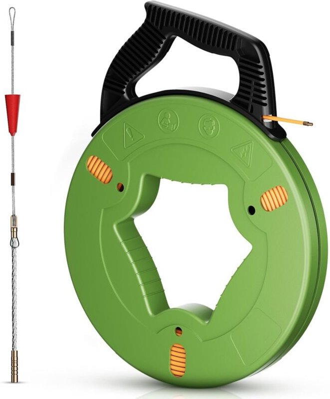 60 m langes Einziehband für Elektriker, 4 mm Kabeleinzieher, Kabeleinzieher mit Führungsfedern für die Elektrokabelinsta...