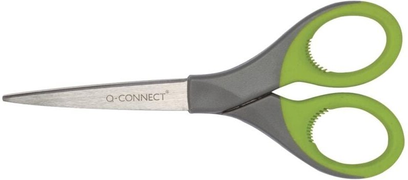 Schere Q-connect Gummigriff 7/' 17 cm Blisterpackung