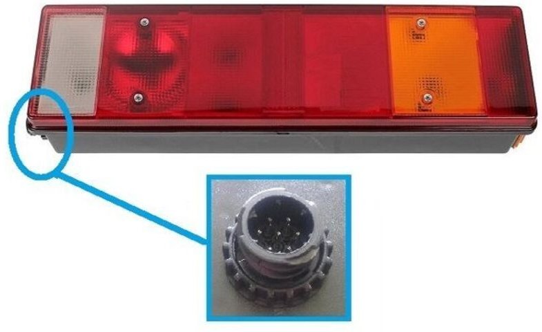 Rücklichter hinten rechts DAF XF CF, MAN TGA TGS Renault Midlum Premium Kerax Magnum, 5001847587 mit runder AMP Steckdos...