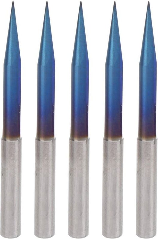 5-teiliges Gravierwerkzeug-Set, 4 x 0,5 x 15 mm, 2 Schneiden, gerade, V-förmig, Schaftfräser, Wolframstahl, Holzbearbeit...