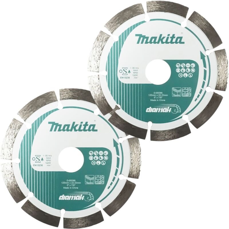 Makita 2x Diamak Diamanttrennscheibe 125 x 22,23 mm ( 2x D-80086 )