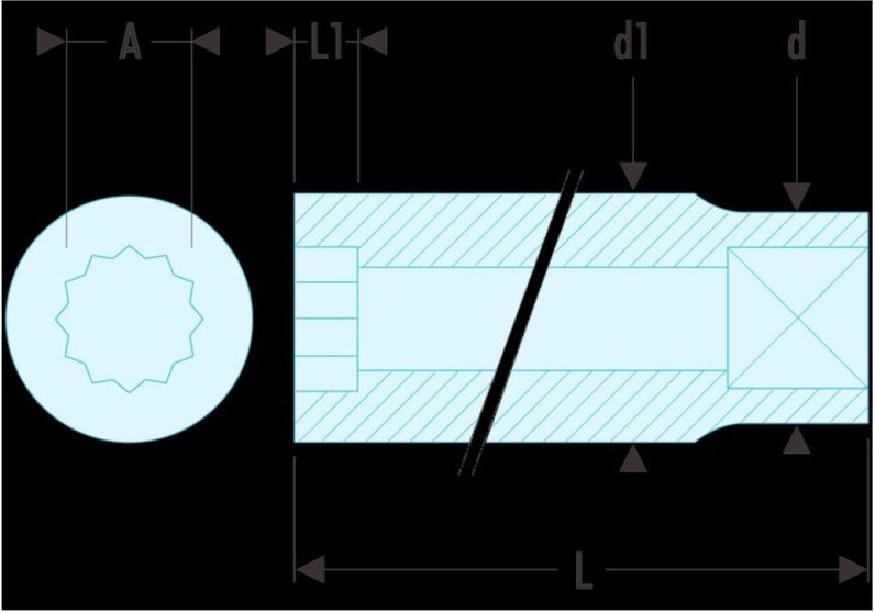 Steckschlüssel 1/4' 12-Kant 7mm - Facom