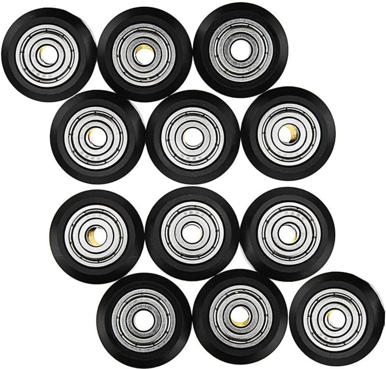 12 Stück 3D-Drucker-Modell-Riemenscheibe, V-Nut, POM-Riemenscheibe, Kunststoff-Modell, Kugellager, V-Lager, passive Riem...