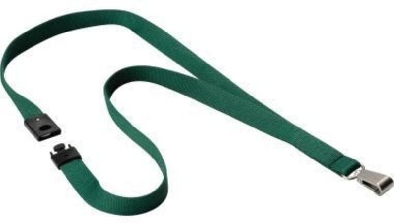 Textilband soft colour Ausweishalter 1,5 x 44 cm (b x l) Sicherheitsverschluss Karabinerhaken dunkelgrün/petrol 10 St./P...