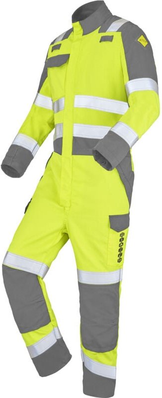 KOMBIKLEID 1-Reißverschluss MEDUSA NEON-GELB/STAHL-GRAU M - FR(44-46)