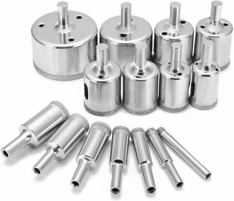 15-teiliges Diamantbohrer-Set für empfindliche Materialien, Lochsägen und Lochsägen für Glas, Keramik, Porzellan, Marmor...