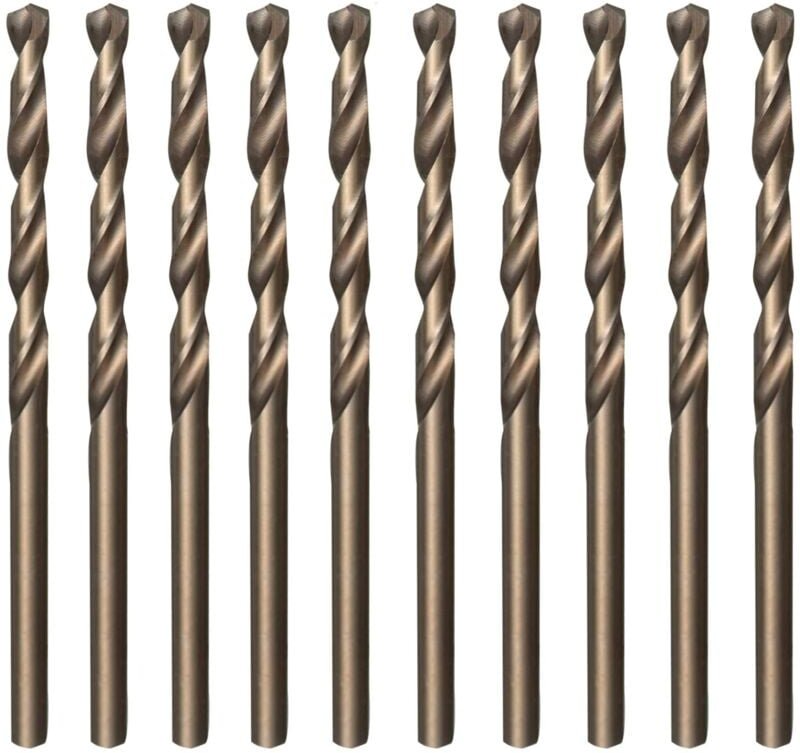 Memkey - 10-teiliges M35 hss Gold- und Kobalt-Schnellarbeitsstahl-Spiralbohrer-Set 3,5 mm x 70 mm zum Bohren von rostfre...
