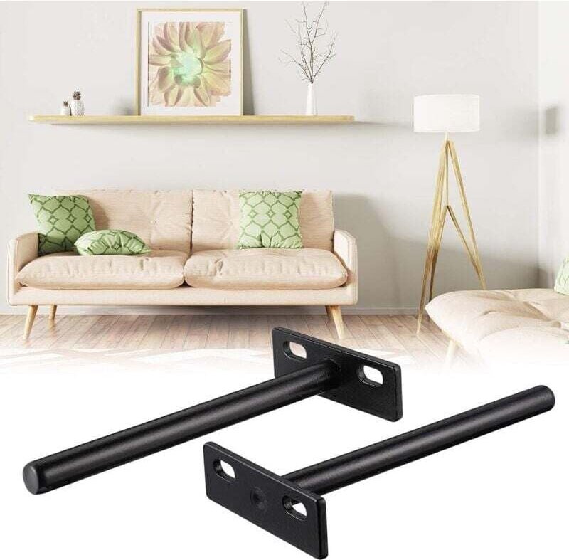 Vtizikl Lot de 4 supports d'étagères murales invisibles, supports flottants en T pour étagères robustes, cuisine