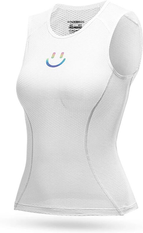 Schnelltrocknendes Damen-Radsport-T-Shirt aus 3D-Stoff XL/XXL – Weiß